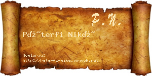 Péterfi Niké névjegykártya
